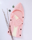 Grey Pink Crib Baby Cart Envelope Crochet Sleeping Bag for Babies 74x35cm